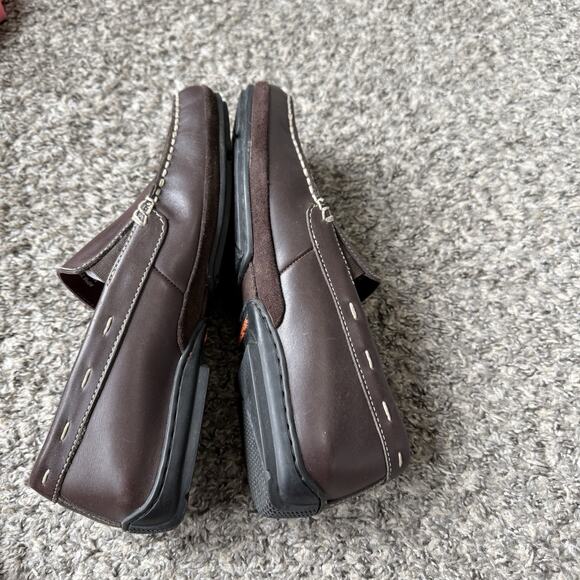 Rockport Mens Driving Moc Loafers Brown Leather Slip On Shoes Size 11.5 W